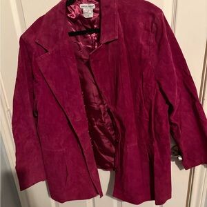 454- Jessica London berry Suede Blazer Jacket